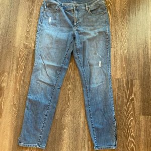 Loft skinny ankle jeans with zipper, size 6